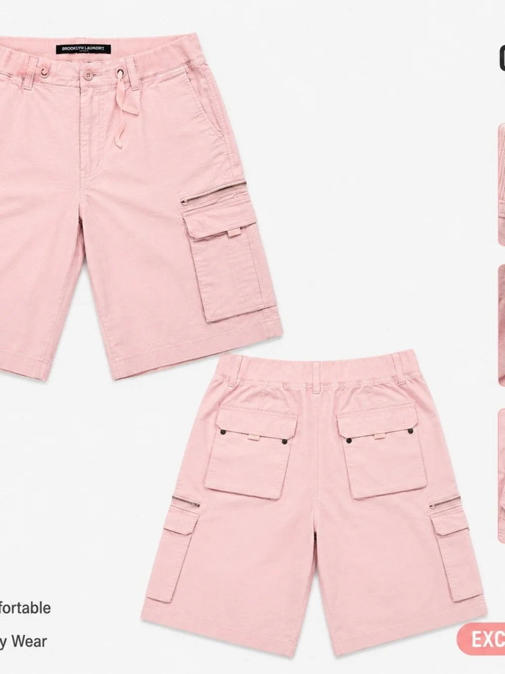Brooklyn Laundry Men's Light Pink Cargo Shorts | XL | Excellent Condition